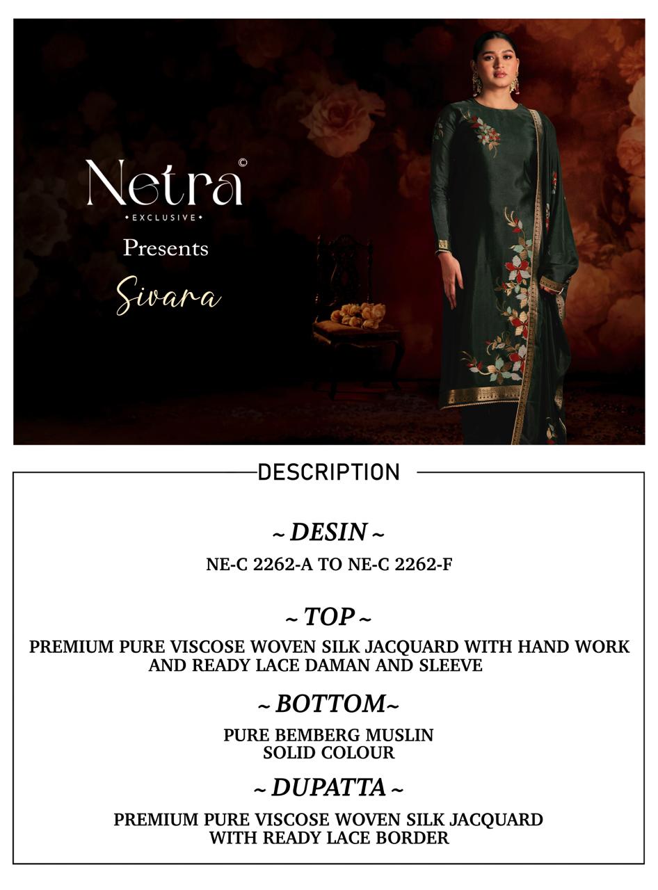 Sivara Netra Woven Silk Pant Style Suits Exporter Ahmedabad