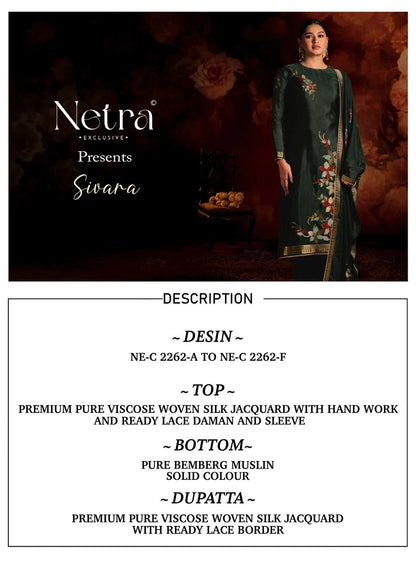 Sivara Netra Woven Silk Pant Style Suits Exporter Ahmedabad