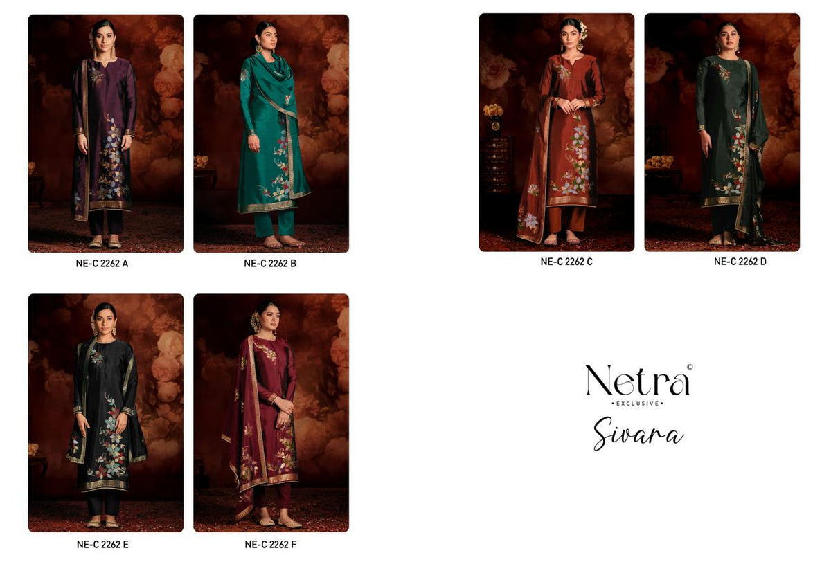 Sivara Netra Woven Silk Pant Style Suits Exporter Ahmedabad
