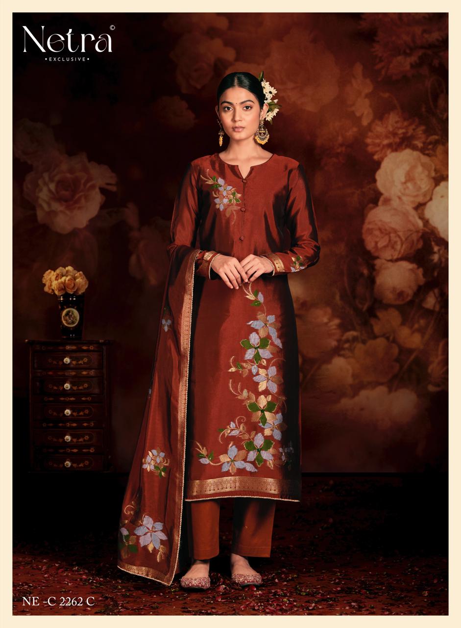 Sivara Netra Woven Silk Pant Style Suits Exporter Ahmedabad