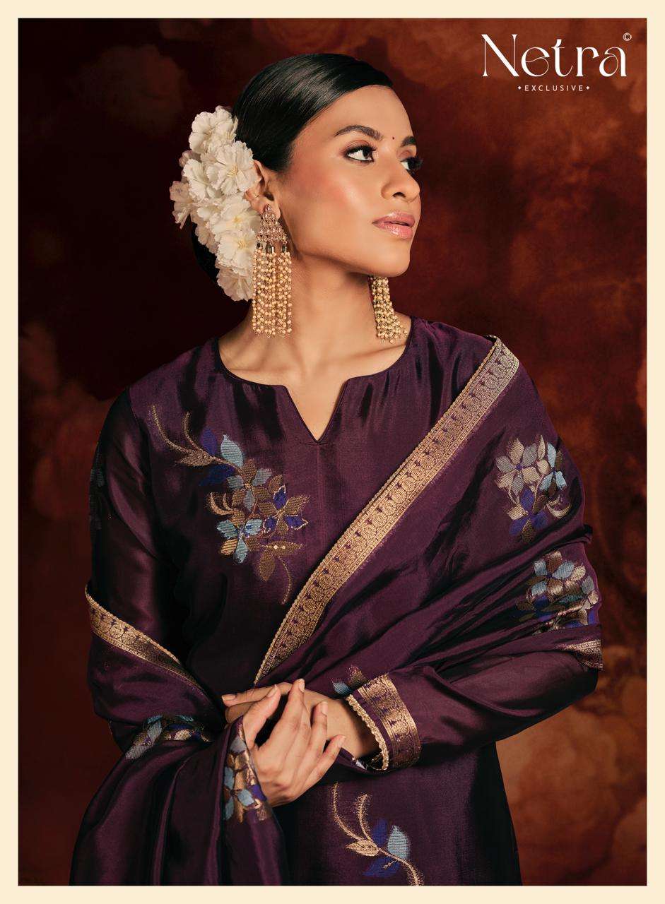 Sivara Netra Woven Silk Pant Style Suits Exporter Ahmedabad