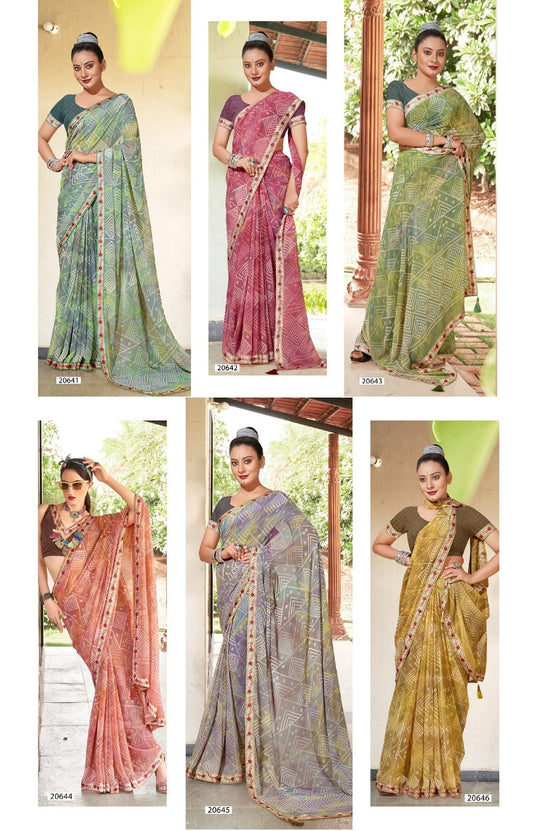 Siwi Vol 4 Vallabhi Prints Georgette Sarees Manufacturer Gujarat