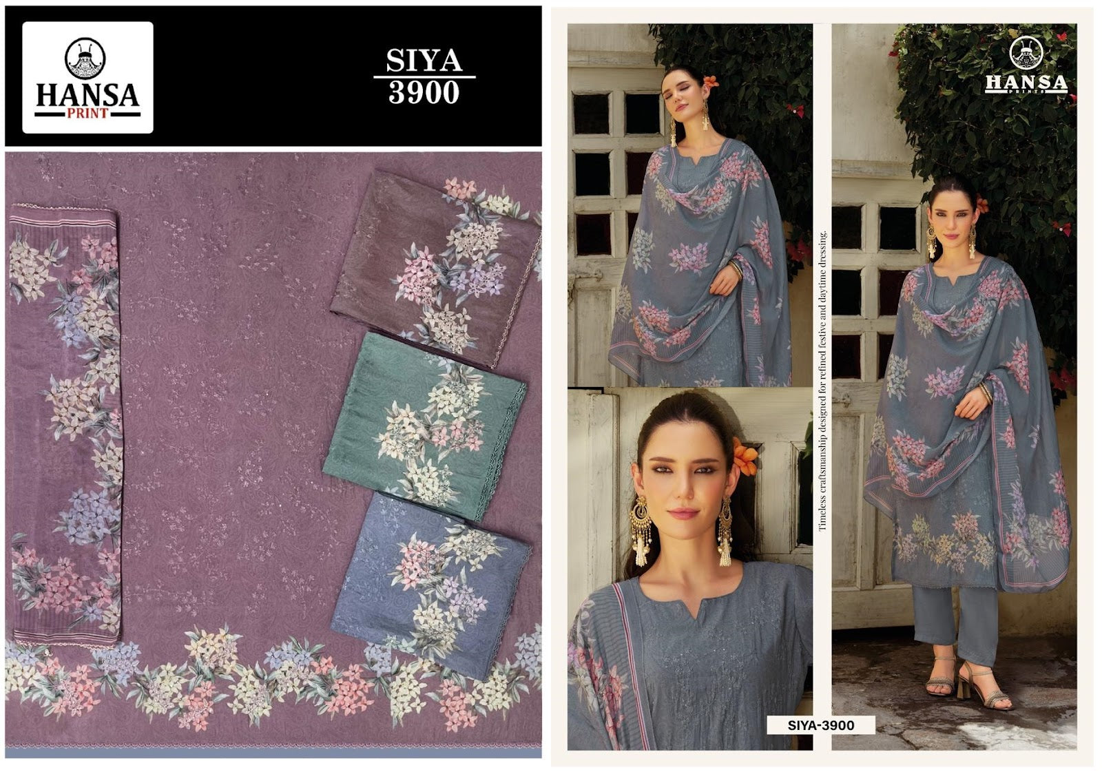 Siya 3900 Hansa Prints Muslin Pant Style Suits Exporter India