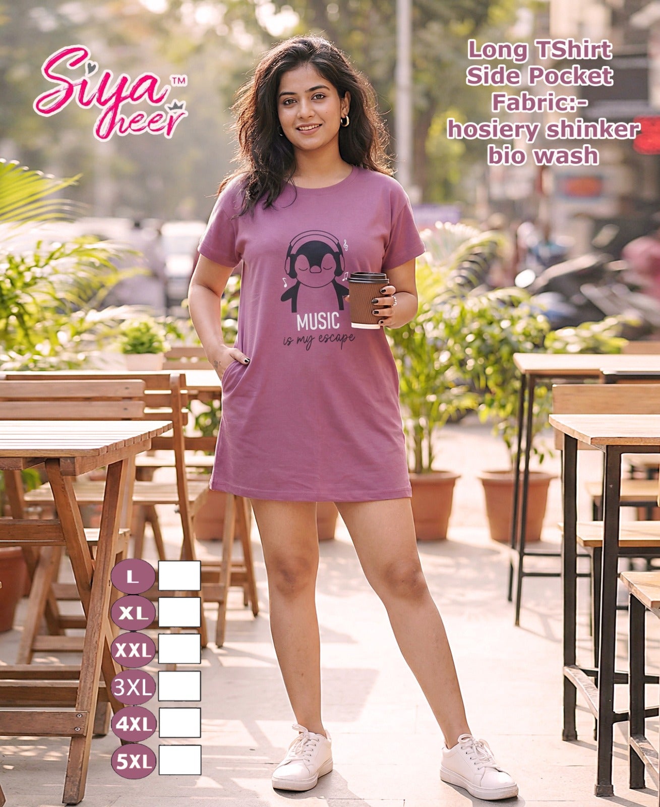 Siya Heer Amiti Hosiery Sinker Women Long Tshirt Wholesale Price