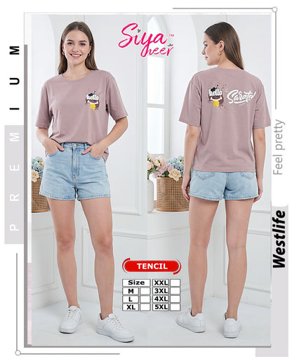 Siya Heer Amiti Tencil Women Oversized Tshirt Supplier Gujarat