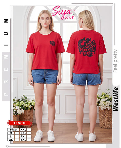 Siya Heer Amiti Tencil Women Oversized Tshirt Supplier Gujarat