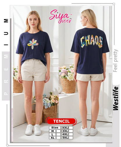 Siya Heer Amiti Tencil Women Oversized Tshirt Supplier Gujarat