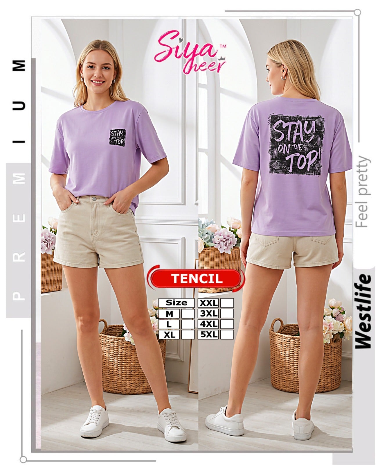 Siya Heer Amiti Tencil Women Oversized Tshirt Supplier Gujarat