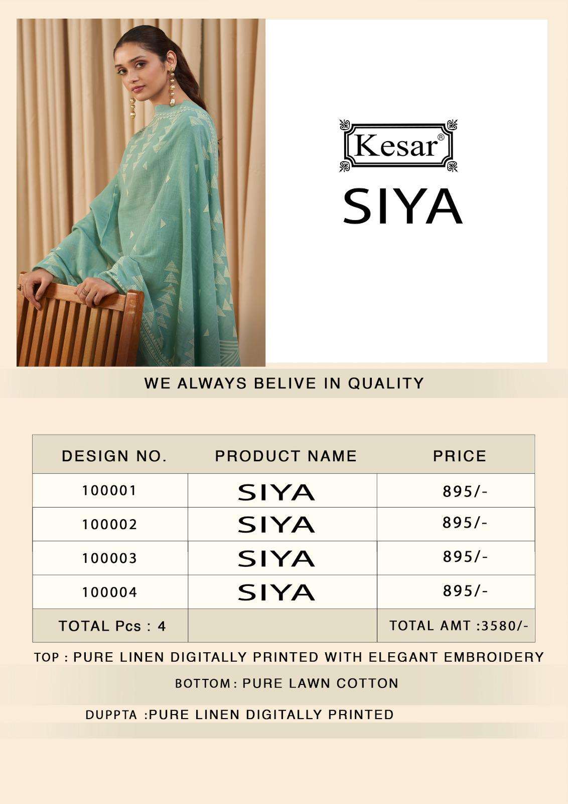 Siya Kesar Pure Linen Pant Style Suits Wholesaler Gujarat