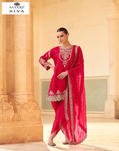 Siya Sayuri Crepe Silk Readymade Suits Wholesale Price