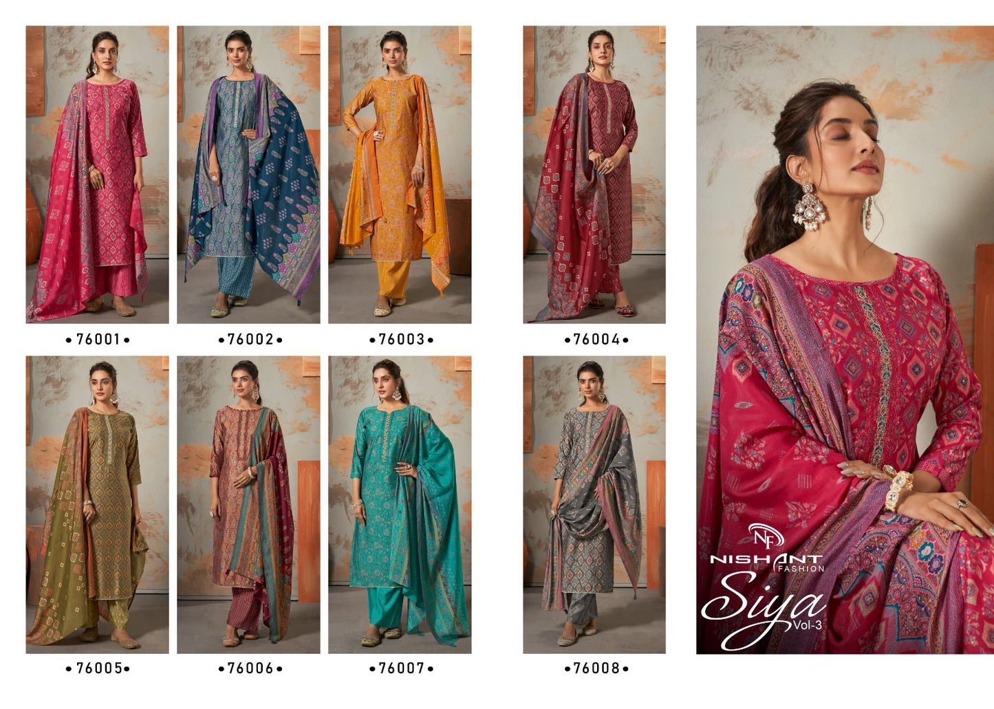 Siya Vol 3 Nishant Fashion Modal Silk Plazzo Style Suits Exporter Gujarat