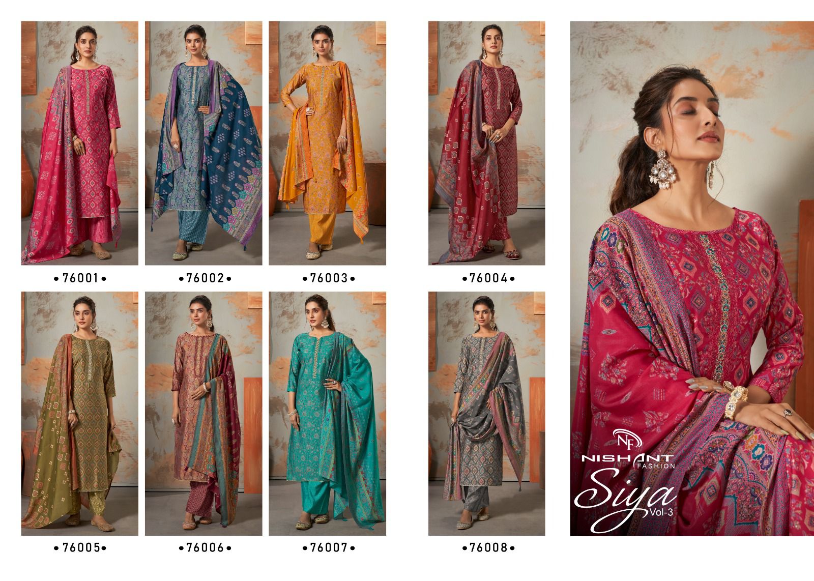 Siya Vol 3 Nishant Fashion Modal Silk Plazzo Style Suits Exporter Gujarat