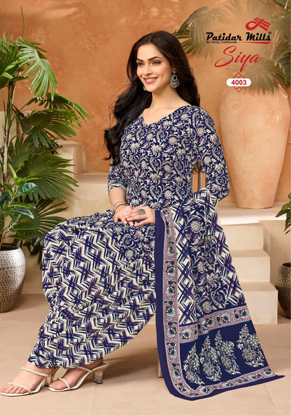 Siya Vol 4 Patidar Mills Pure Cotton Readymade Cotton Patiyala Suits Wholesaler Gujarat