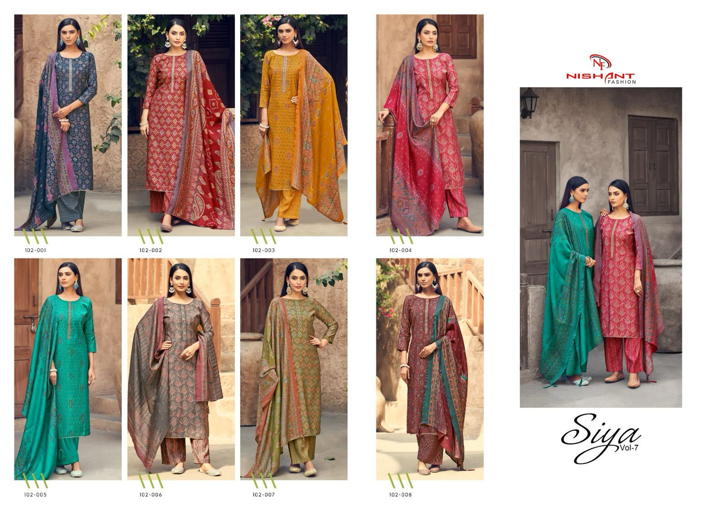 Siya Vol 7 Nishant Fashion Modal Silk Pant Style Suits Exporter Gujarat