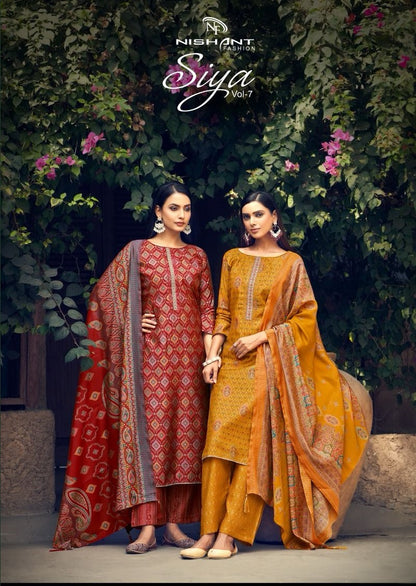 Siya Vol 7 Nishant Fashion Modal Silk Pant Style Suits Exporter Gujarat