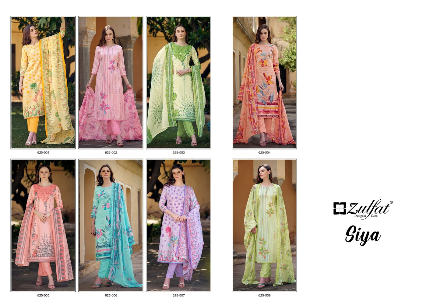Siya Zulfat Designer Cotton Karachi Salwar Suits Manufacturer Gujarat