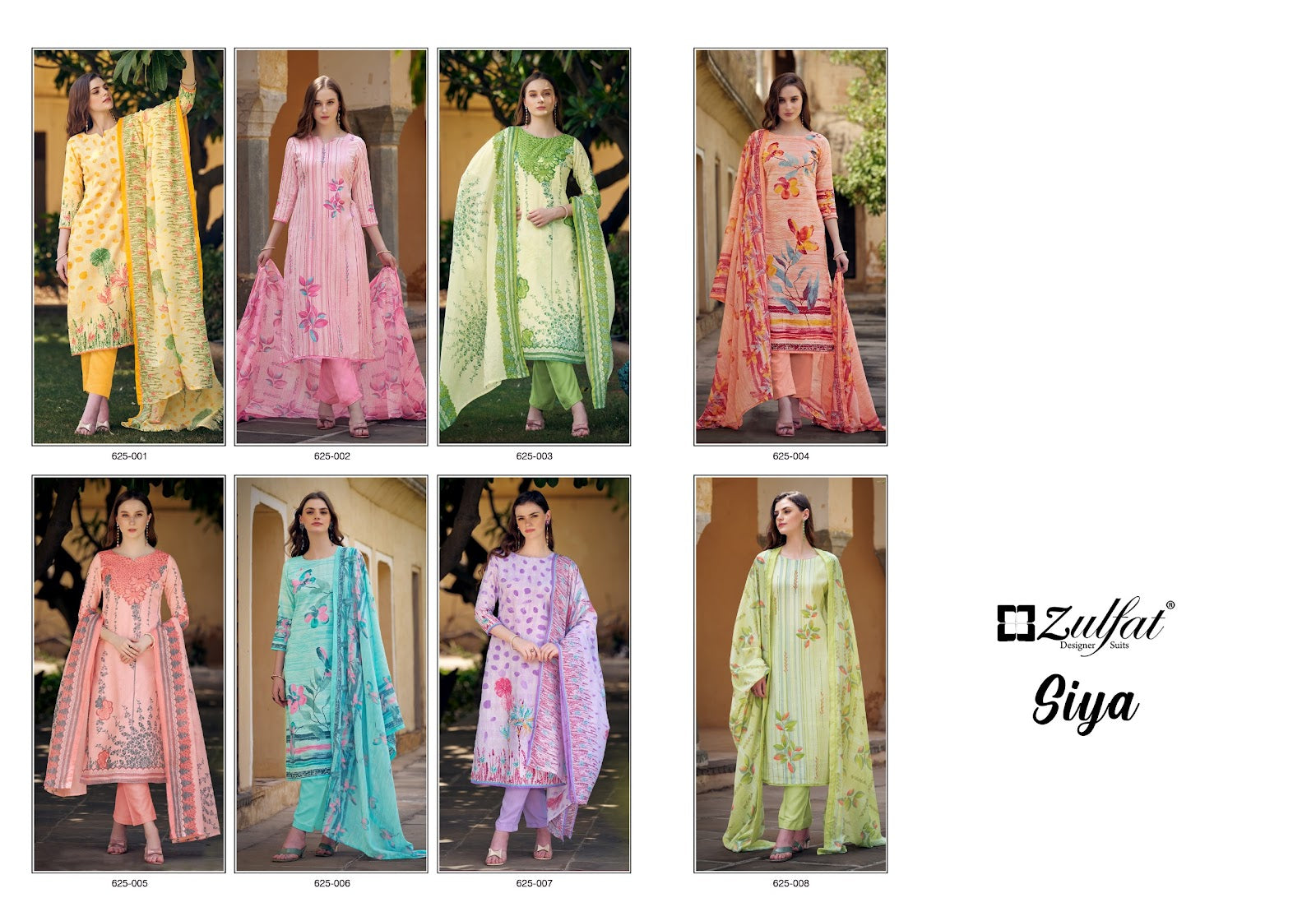 Siya Zulfat Designer Cotton Karachi Salwar Suits Manufacturer Gujarat