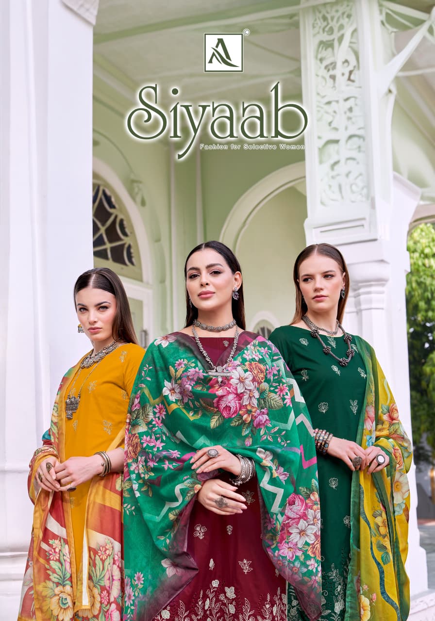 Siyaab Alok Pure Cotton Karachi Salwar Suits Supplier Gujarat