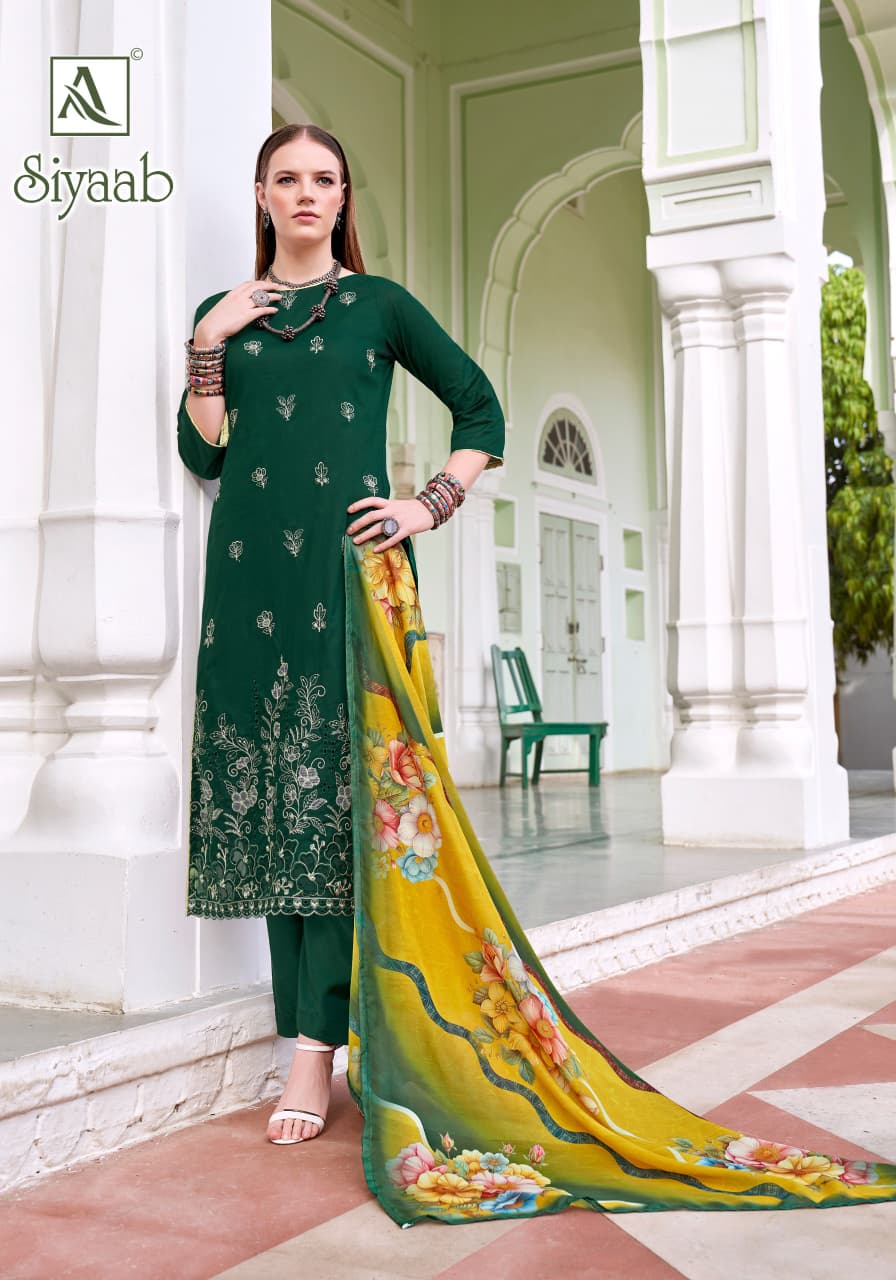 Siyaab Alok Pure Cotton Karachi Salwar Suits Supplier Gujarat
