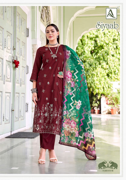 Siyaab Alok Pure Cotton Karachi Salwar Suits Supplier Gujarat