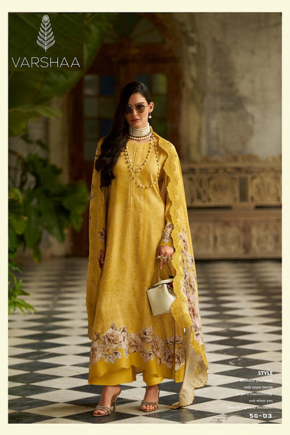 Siyah Gulzar Varshaa Pashmina Suits Wholesale Rate