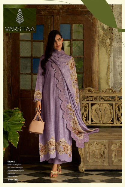 Siyah Gulzar Varshaa Pashmina Suits Wholesale Rate