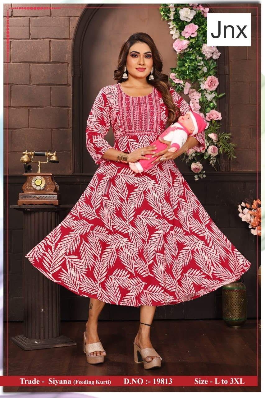 Siyana Jnx Rayon Feeding Kurtis Manufacturer India