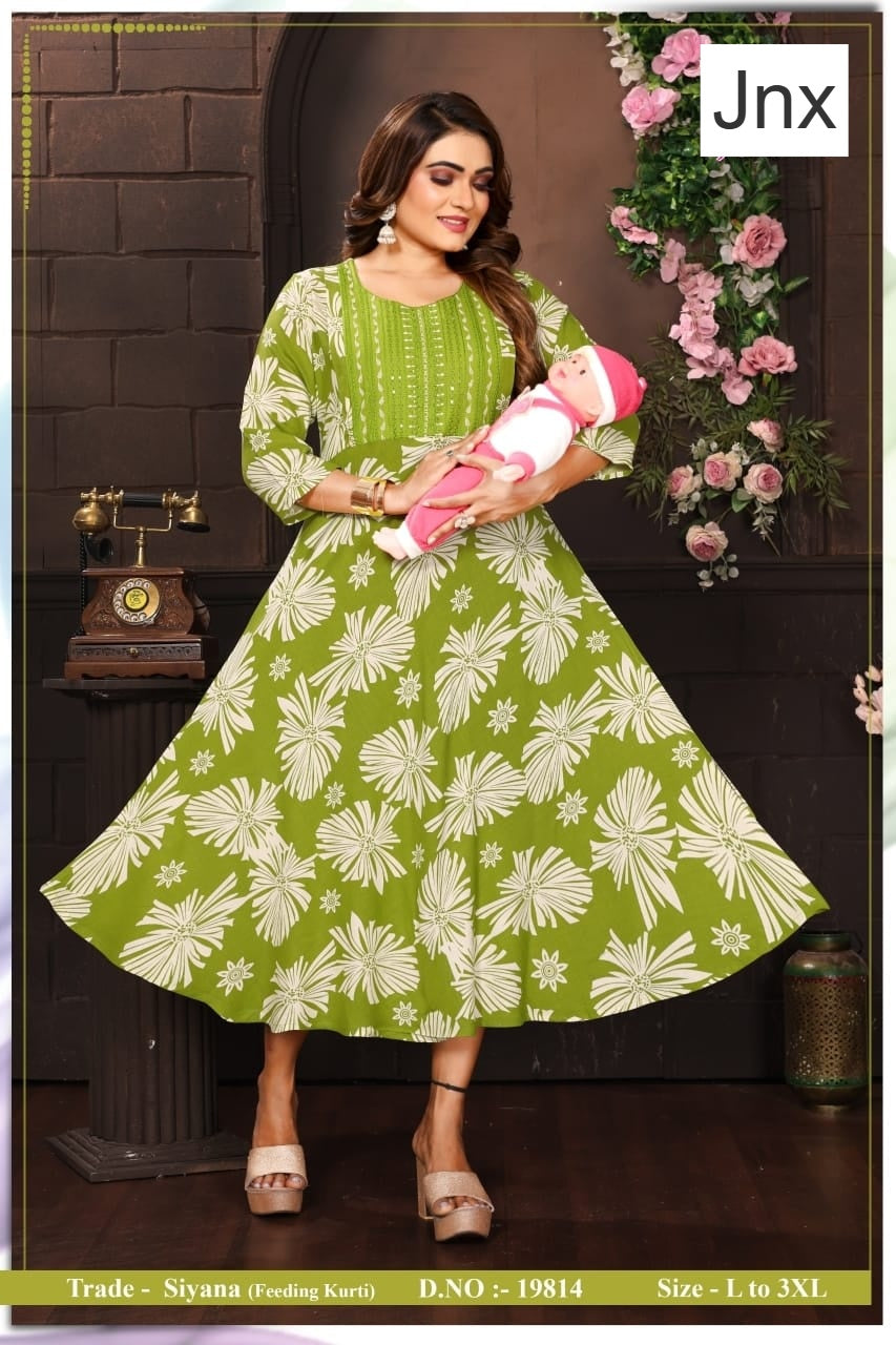 Siyana Jnx Rayon Feeding Kurtis Manufacturer India