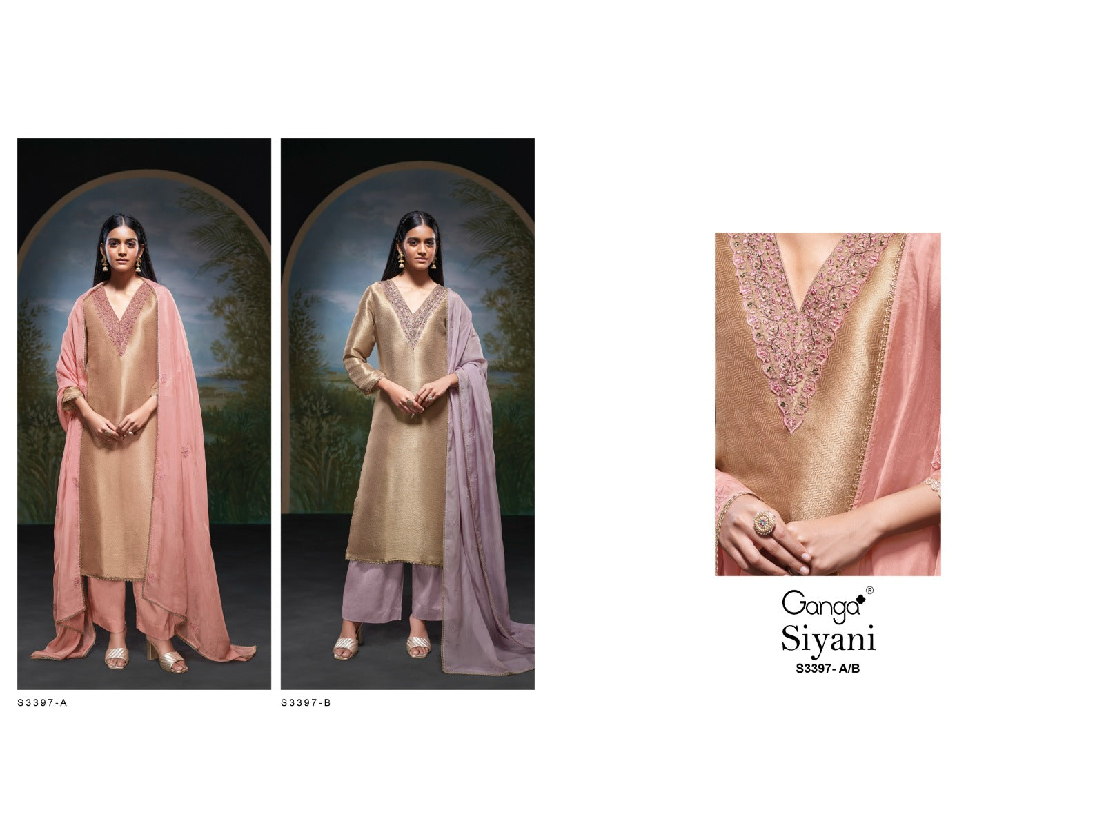 Siyani 3397 Ganga Premium Bemberg Plazzo Style Suits Manufacturer