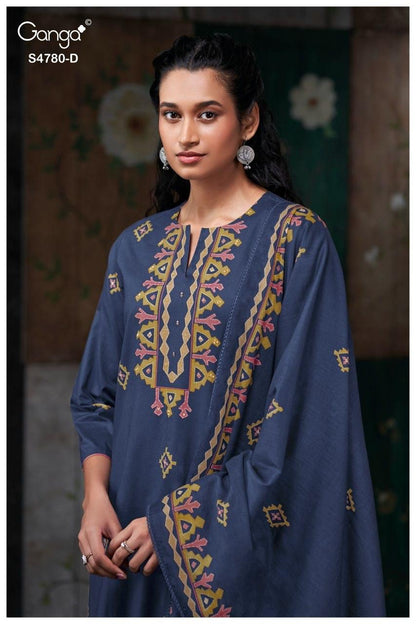 Siyanshi S4780 Ganga Cotton Pant Style Suits Wholesaler Ahmedabad