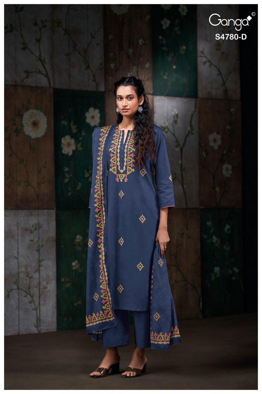 Siyanshi S4780 Ganga Cotton Pant Style Suits Wholesaler Ahmedabad