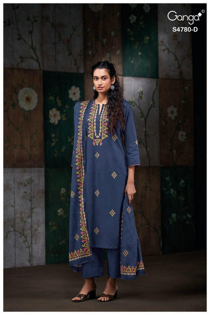 Siyanshi S4780 Ganga Cotton Pant Style Suits Wholesaler Ahmedabad