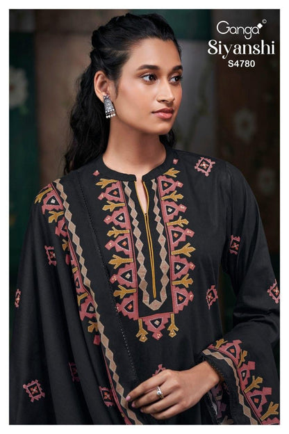 Siyanshi S4780 Ganga Cotton Pant Style Suits Wholesaler Ahmedabad
