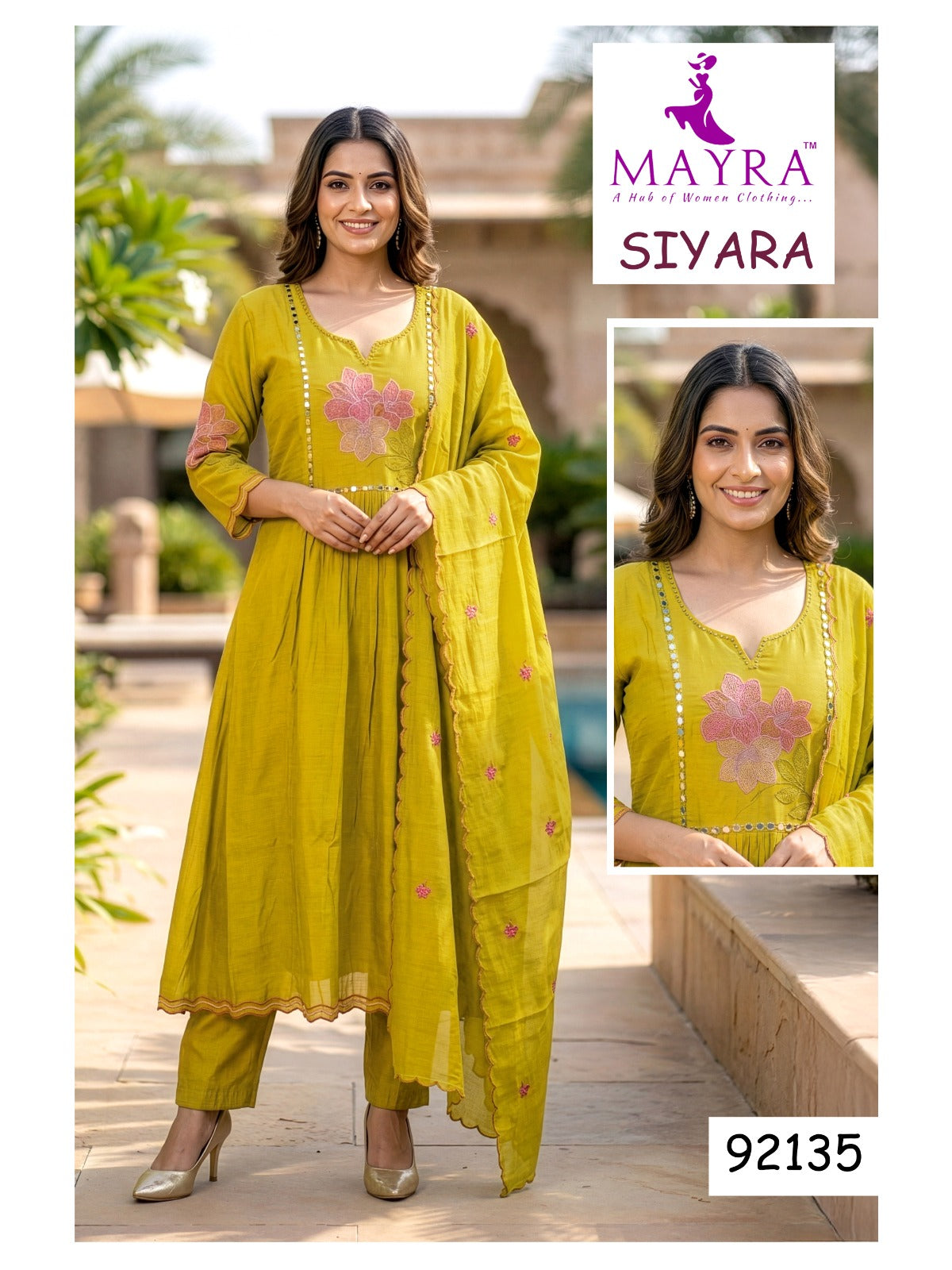 Siyara Mayra Chanderi Readymade Anarkali Suits Supplier