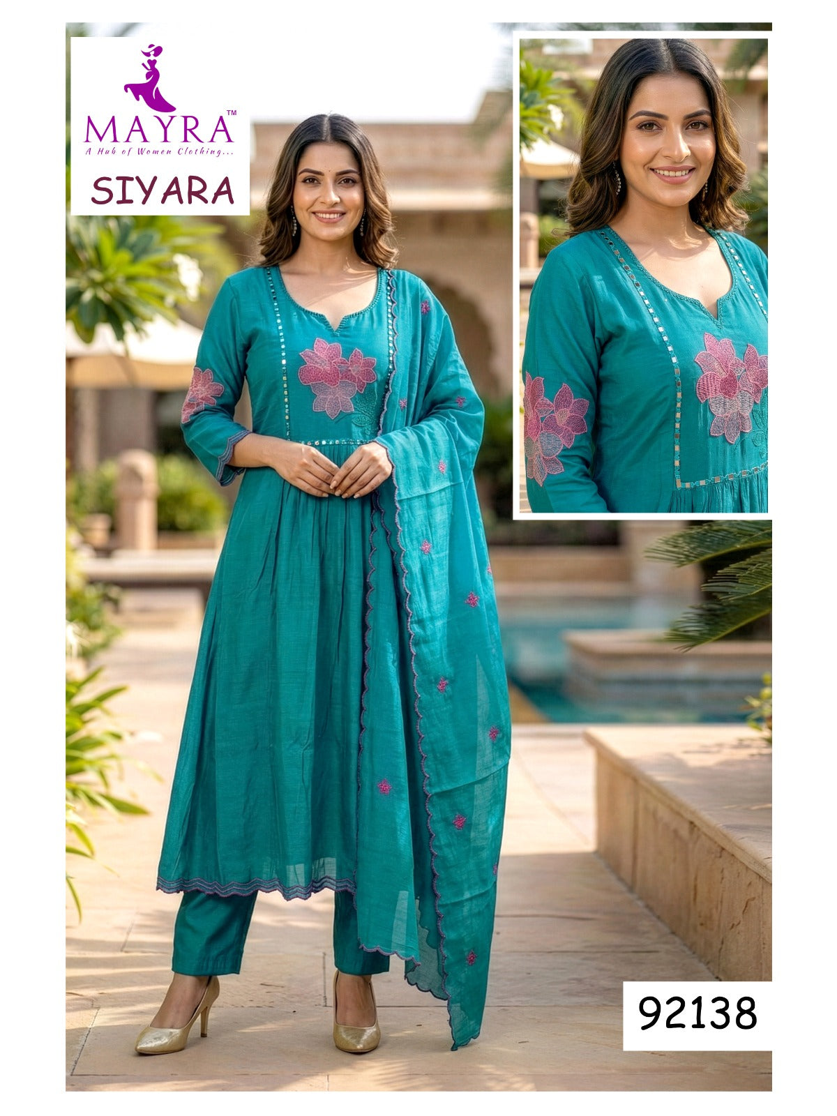 Siyara Mayra Chanderi Readymade Anarkali Suits Supplier