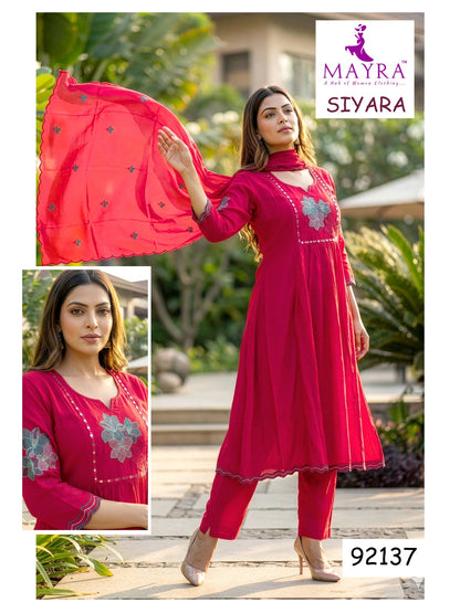 Siyara Mayra Chanderi Readymade Anarkali Suits Supplier