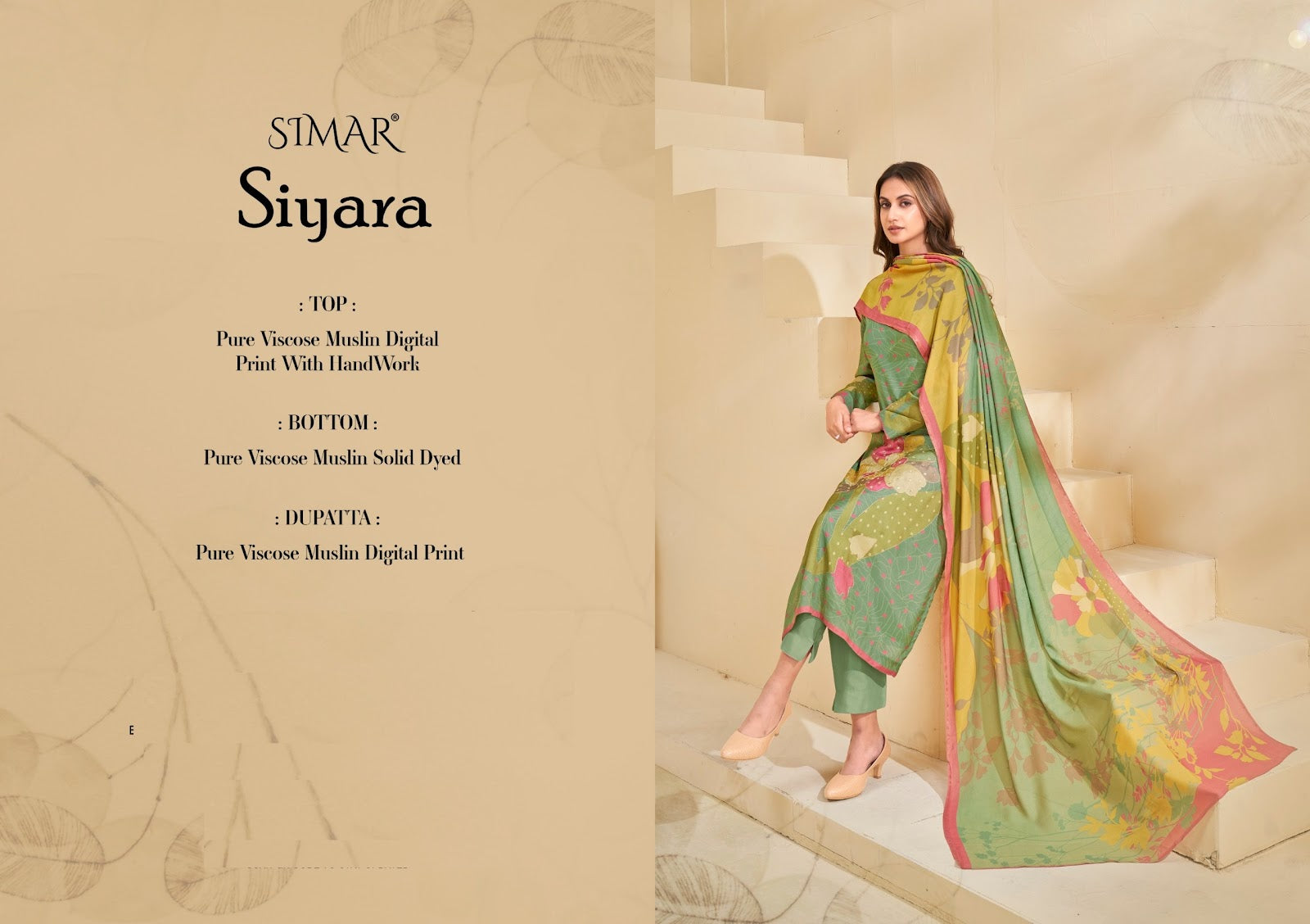 Siyara Simar Pure Viscose Muslin Pant Style Suits Manufacturer Gujarat
