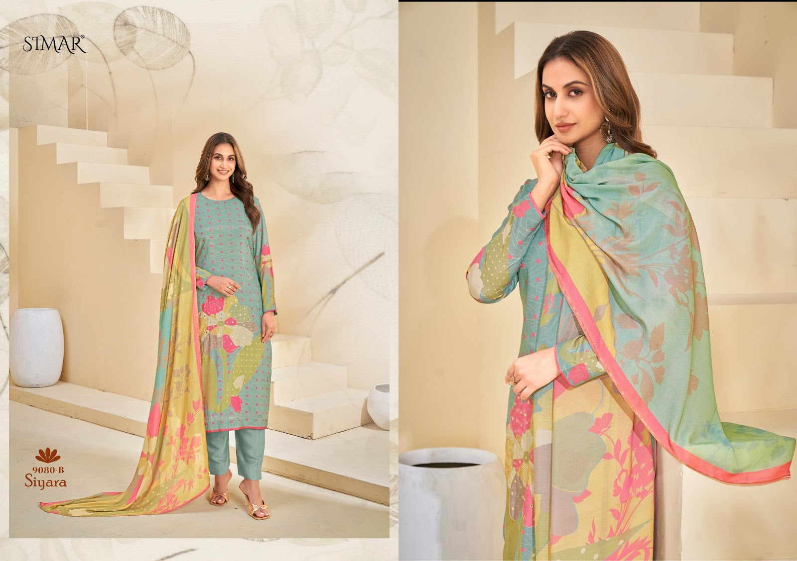 Siyara Simar Pure Viscose Muslin Pant Style Suits Manufacturer Gujarat