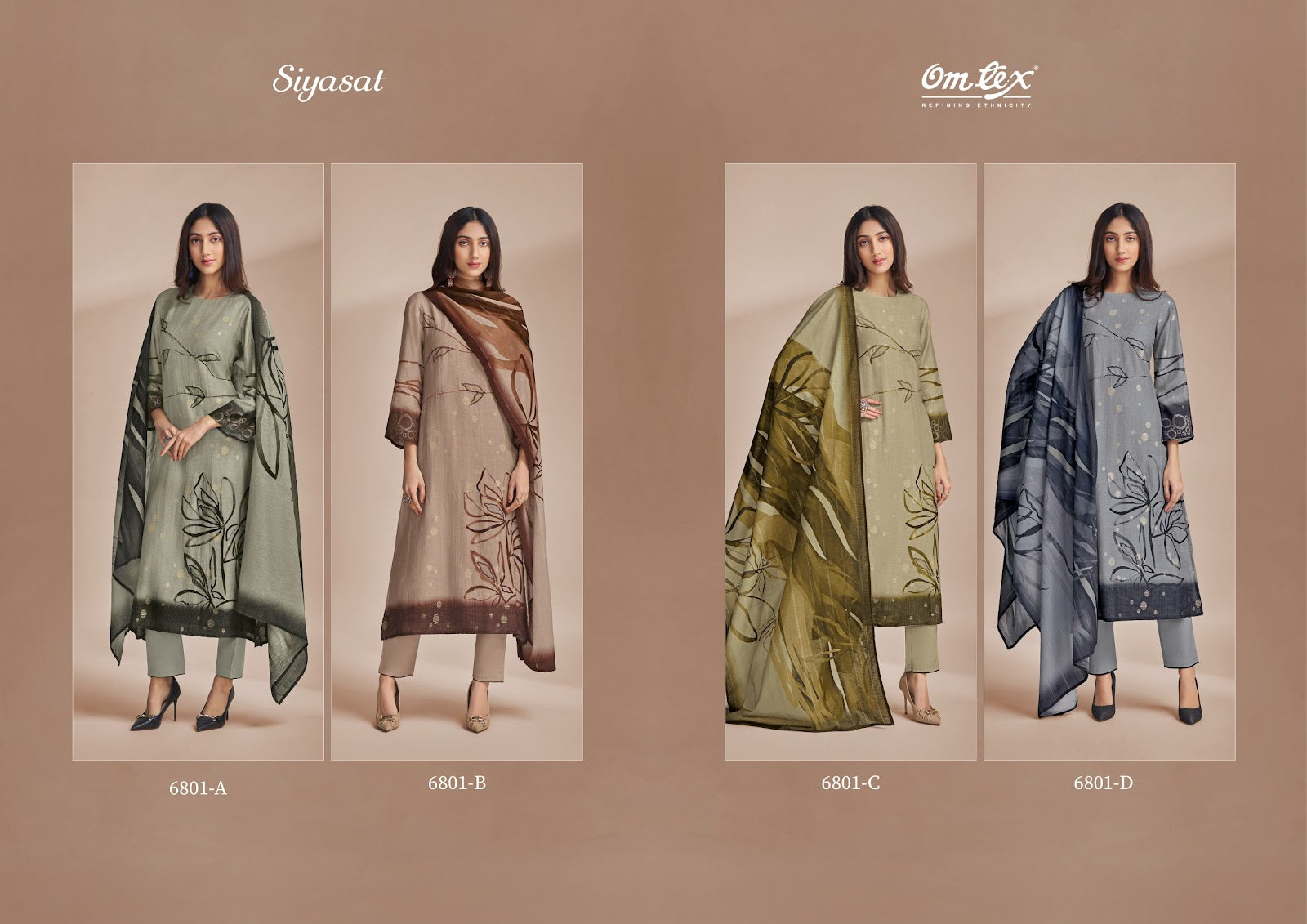 Siyasat Omtex Linen Jacquard Pant Style Suits Manufacturer Gujarat