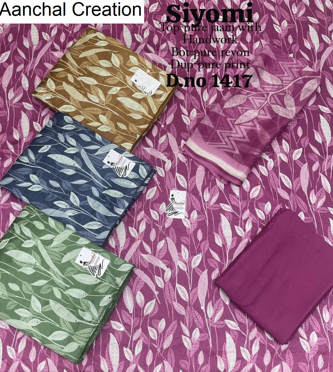 Siyomi Aanchal Creation Pure Jaam Salwar Suits Wholesaler