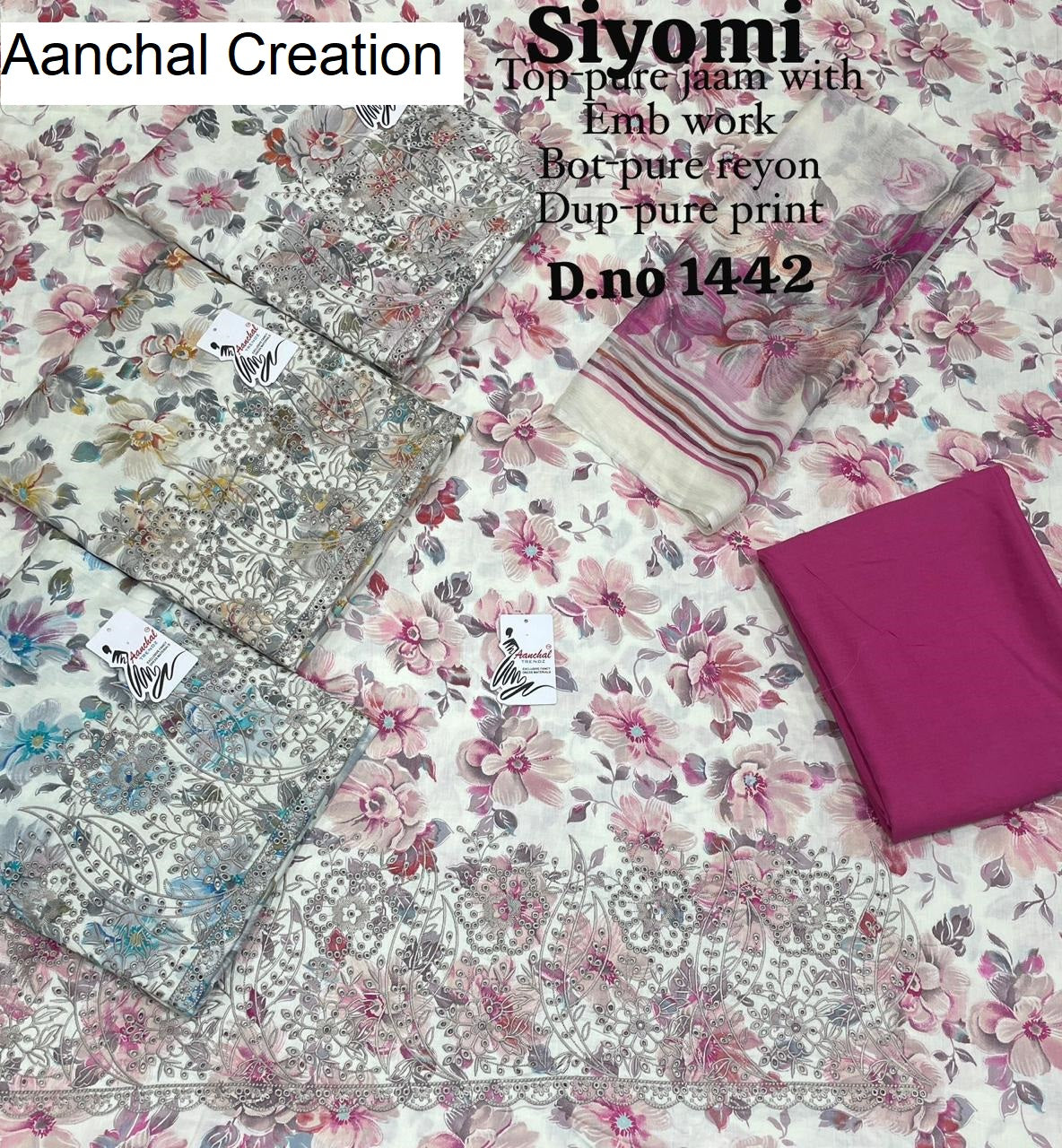 Siyomi Aanchal Creation Pure Jaam Salwar Suits Wholesaler