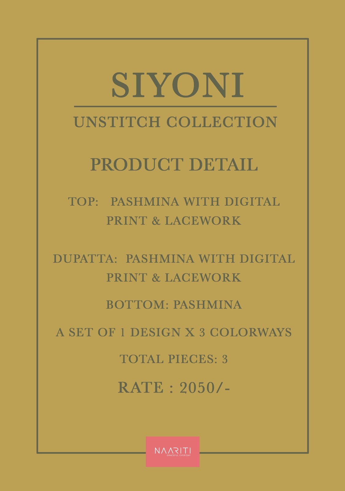 Siyoni Naariti Pashmina Suits Wholesaler Gujarat