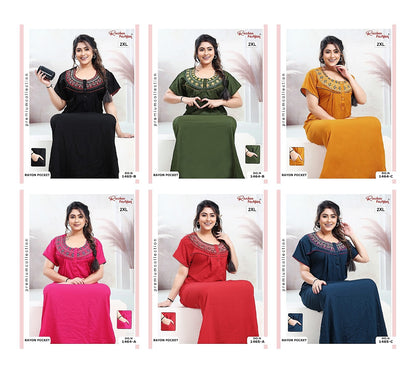 Size 2Xl Rayon Ruchee Fashion Night Gowns Wholesale Price