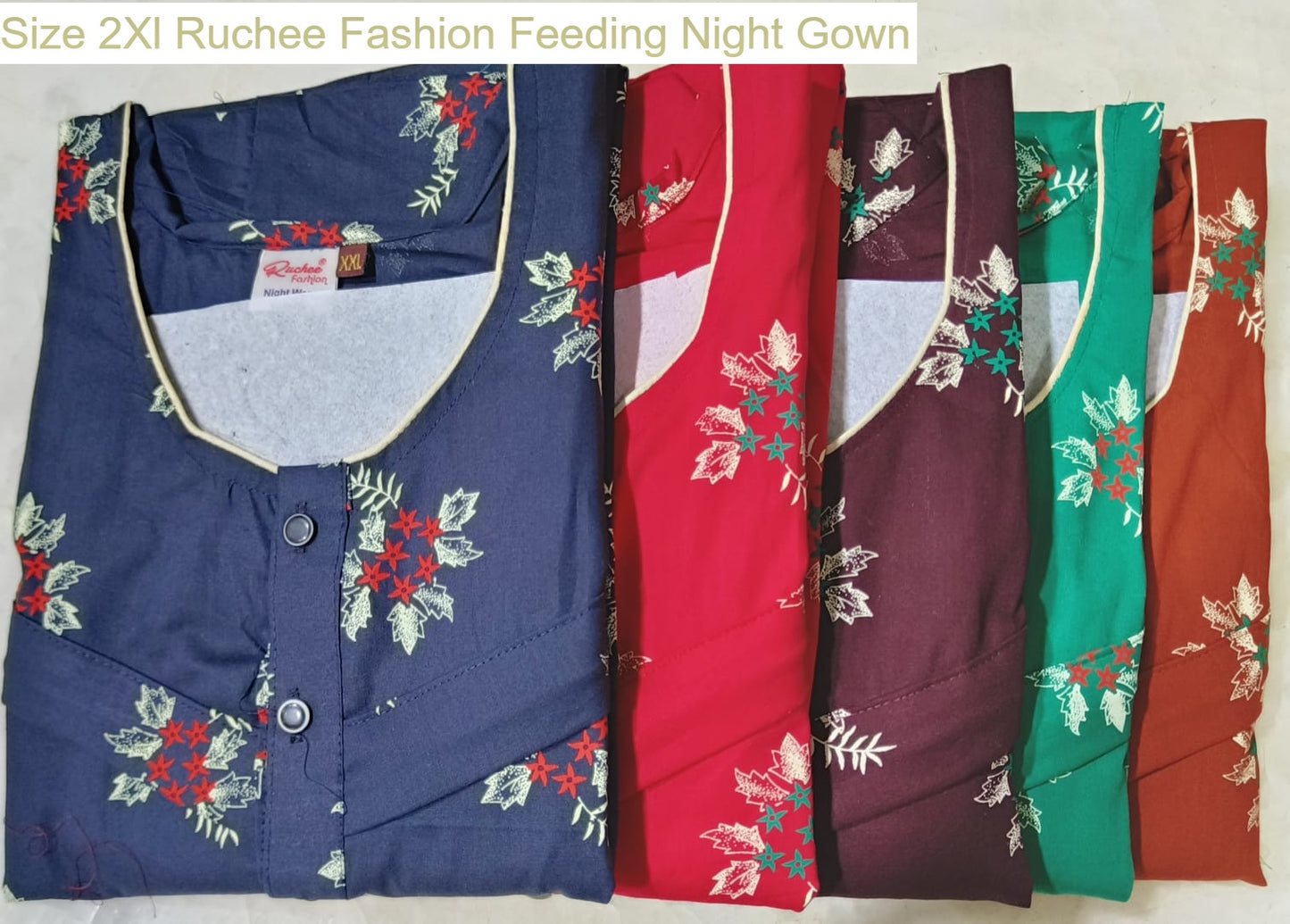 Size 2Xl Ruchee Fashion Rajwadi Feeding Night Gown Wholesale Rate