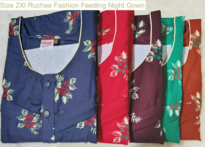 Size 2Xl Ruchee Fashion Rajwadi Feeding Night Gown Wholesale Rate