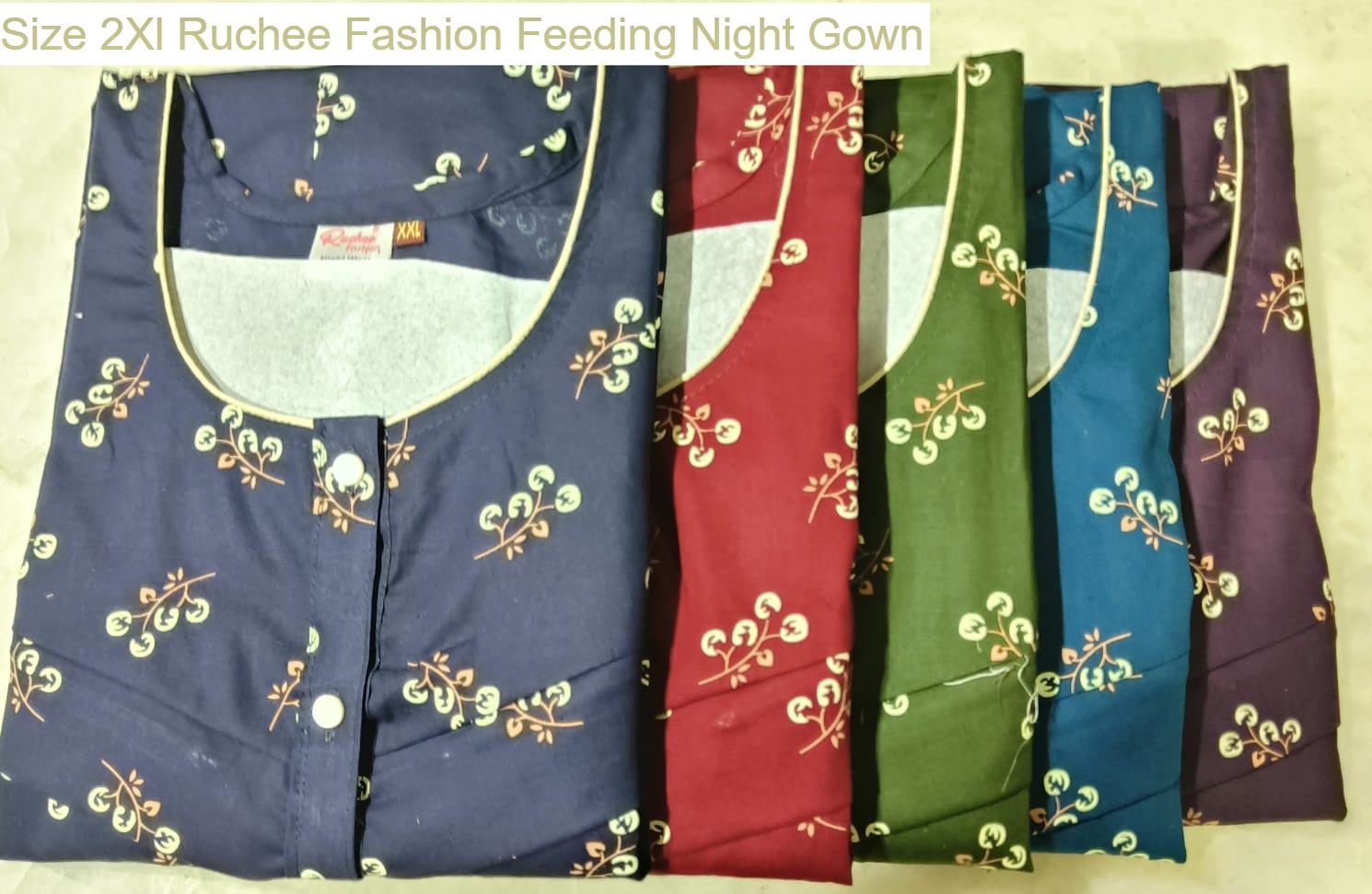 Size 2Xl Ruchee Fashion Rajwadi Feeding Night Gown Wholesale Rate