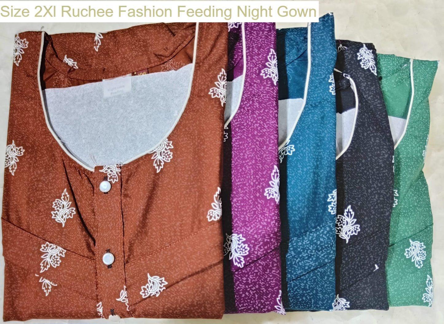 Size 2Xl Ruchee Fashion Rajwadi Feeding Night Gown Wholesale Rate