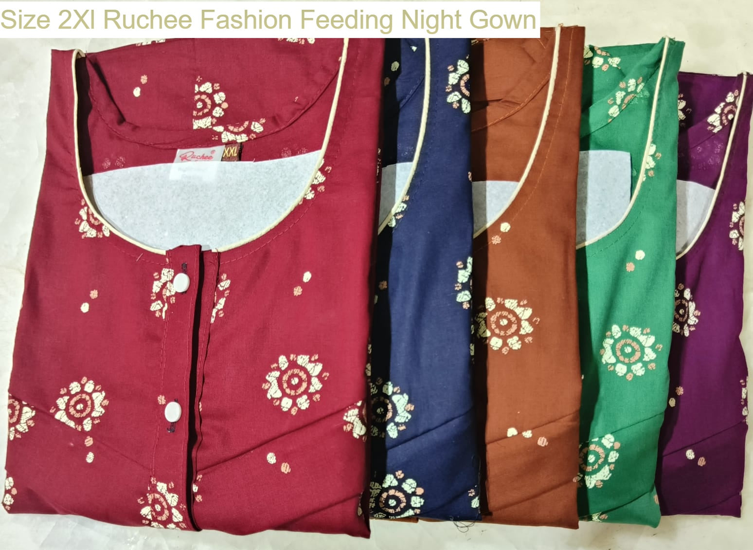 Size 2Xl Ruchee Fashion Rajwadi Feeding Night Gown Wholesale Rate