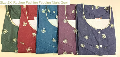 Size 2Xl Ruchee Fashion Rajwadi Feeding Night Gown Wholesale Rate
