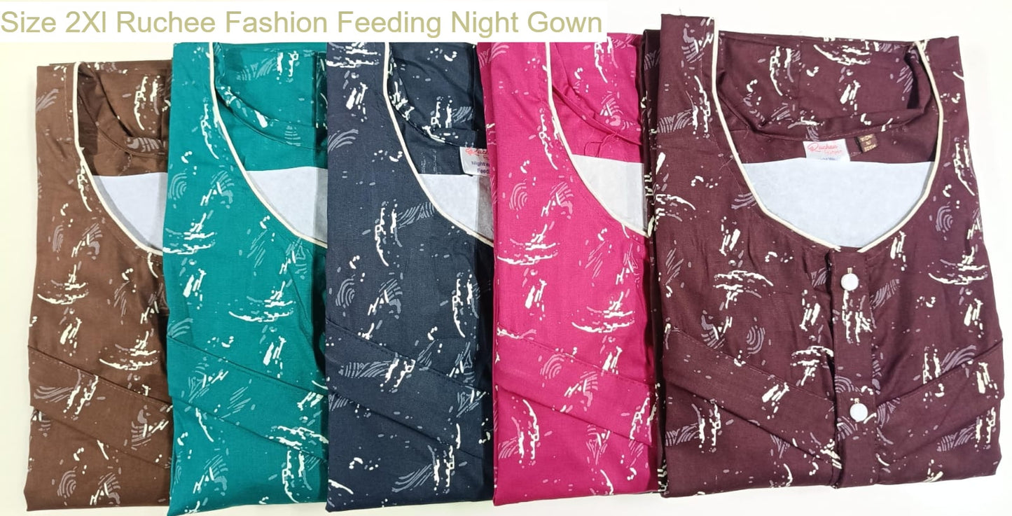 Size 2Xl Ruchee Fashion Rajwadi Feeding Night Gown Wholesale Rate